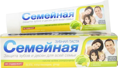 Семейная зубная паста  с экстрактом подорожника и зверобоя 130 г 
