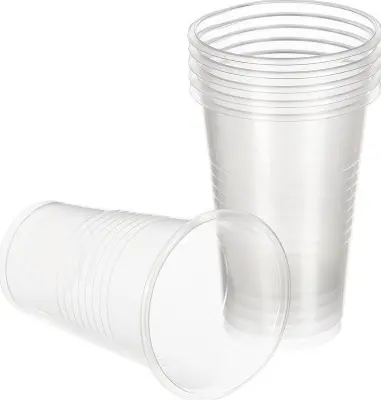 Стакан 200мл пп белый прозр пластиковый набор 6шт 