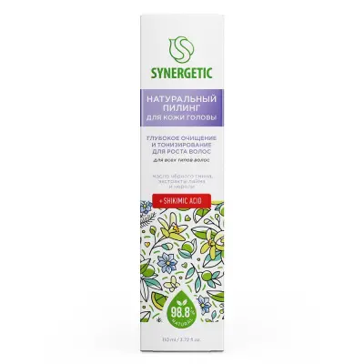 Synergetic натуральный пилинг для кожи головы глубокое очищение и тонизирование для роста волос 110 мл 