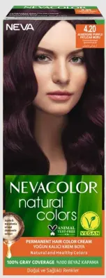 Nevacolor Natural Colors стойкая крем краска для волос 4.20 AUBERGIBE PURPLE баклажановый фиолетовый 