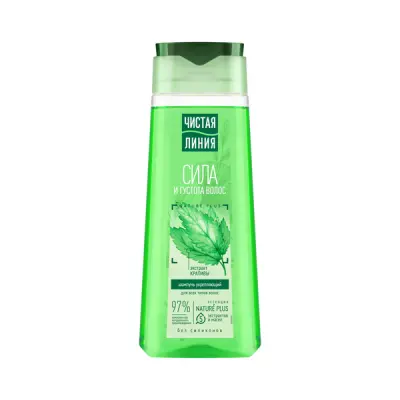 Чистая Линия шампунь укрепляющий сила и густота для всех типов волос с экстрактом крапивы без силиконов 250 мл 