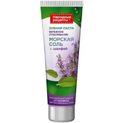 Народные рецепты зубная паста бережное отбеливание 75 мл 