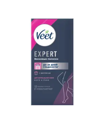 Veet Expert восковые полоски для нормальной кожи 12 шт 