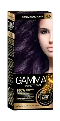 Gamma Perfect Hair стойкая крем краска тон 4.6 спелый баклажан 