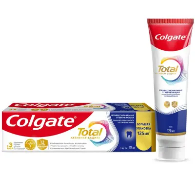 Colgate total зубная паста профессиональная чистка отбеливающая 125 мл 