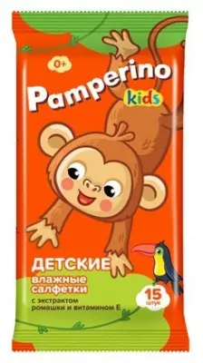 Pamperino mini №15 детские влажные салфетки kids с ромашкой и витамином e mix 