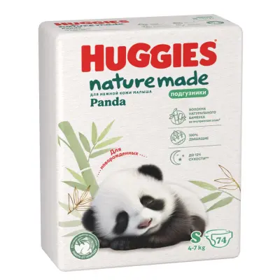 Huggies naturemade подгузники 2S 4-7 кг 74 шт 