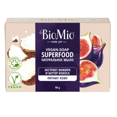 BioMio Натуральное мыло Superfood Инжир и кокос 90 г 