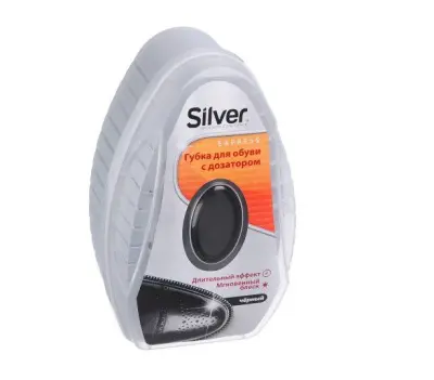 Silver губка блеск для обуви с дозатором силикон антистатик натуральная 6мл 48шт 