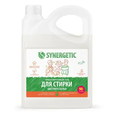 Synergetic биоразлагаемый концентрированный гель для стирки для цветного белья 2,75 л 90 стирок 