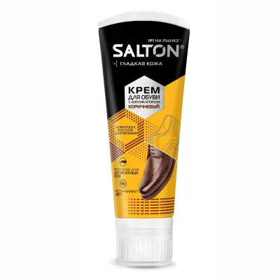 SALTON крем для обуви с норковым маслом в тубе с апликатором коричневый 75 мл 