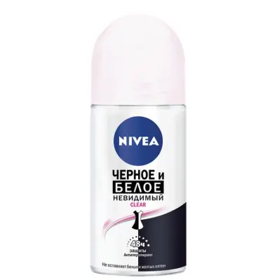 NIVEA део шарик женский clear невидимая защита для черного и белого 50 мл 