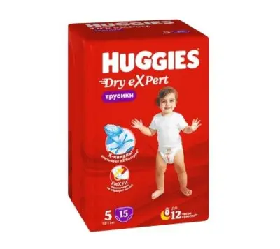 Huggies dry expert 5 xl 12-17 кг трусики подгузники 15 шт 