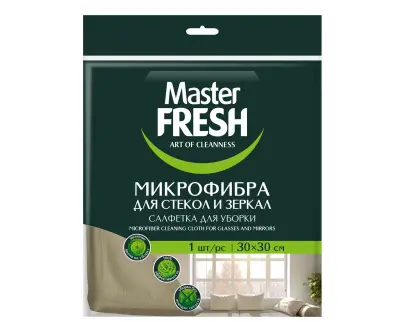 Master FRESH микрофибра для стекол и зеркал 1шт 30*30 см латунь 