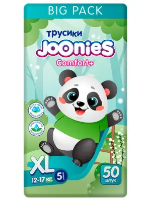 Joonies comfort подгузники трусики размер xl 12-17 кг mega pack 50 шт 