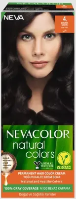Nevacolor Natural Colors стойкая крем краска для волос 4. BROWN шатен 