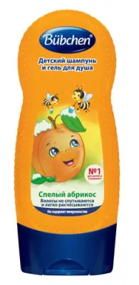Bubchen шампунь и гель для душа детский Спелый абрикос 230мл 