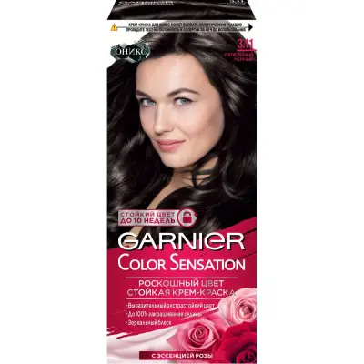 Garnier Color Sensation стойкая крем краска для волос оникс оттенок 3.11 пепельный черный 