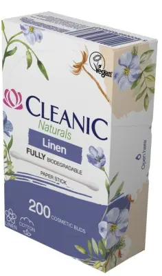 Cleanic Naturals Linen ватные палочки гигиенические в бумажной прямоугольной коробке 200 шт 