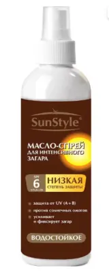 Масло-спрей д/интенсивного загара SPF-6 'SunStyle' 125мл К6 