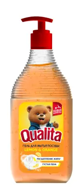 Qualita средство для мытья посуды lemon orange флакон 500 мл 