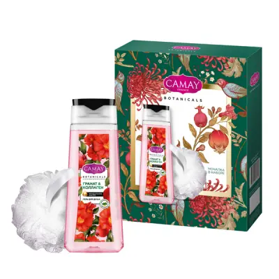 Camay цветы граната 2024 гель для душа 250 мл+мочалка 