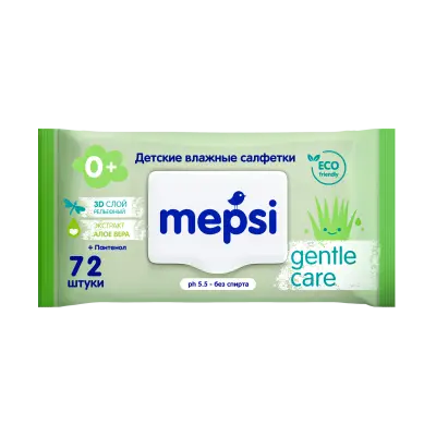Mepsi влажные салфетки алое вера детские gentle care 72 шт 