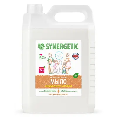 Synergetic жидкое мыло миндальное молочко 5 л 