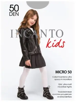 Incanto колготки детские micro 50 80/8 grigio melange 140 146  колготки тонкие 8 50 детские 