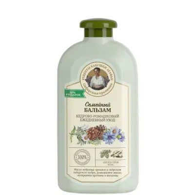 Сибирская Травница бальзам для всех типов волос ежедневный уход кедрово ромашковый семейный 500 мл 