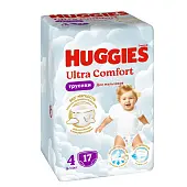 Huggies ultra comfort 4 9-14 кг трусики подгузники 17 шт для мальчиков