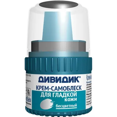 Дивидик крем для обуви самоблеск в пластиковой банке с намазком бесцветный 55 мл 