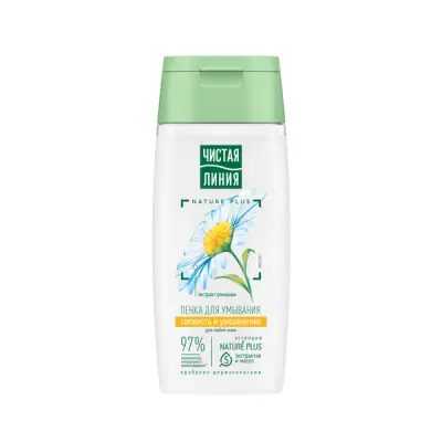Чистая Линия пенка для умывания свежесть и увлажнение для всех типов кожи с экстрактом ромашки 100 мл 