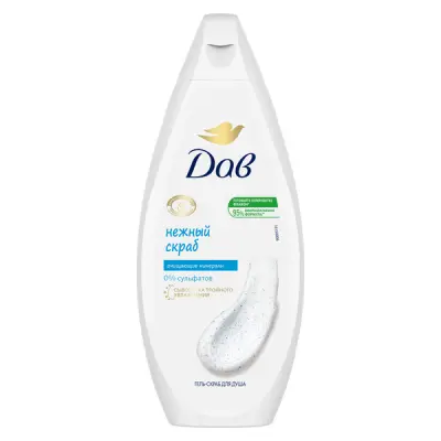 Дав бессульфатный гель скраб для душа нежное обновление 250 мл 