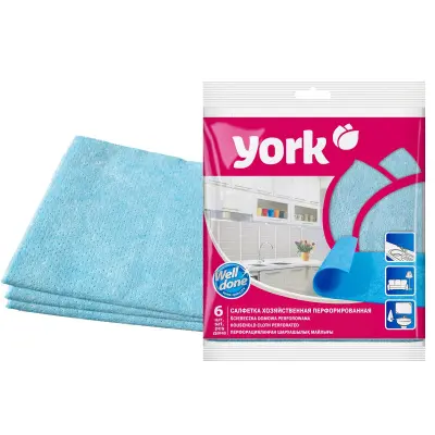 York салфетка хозяйственная перфорированная 6 шт 