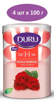 Duru 1+1 крем мыло увлажн крем роза 100гр*4*16 