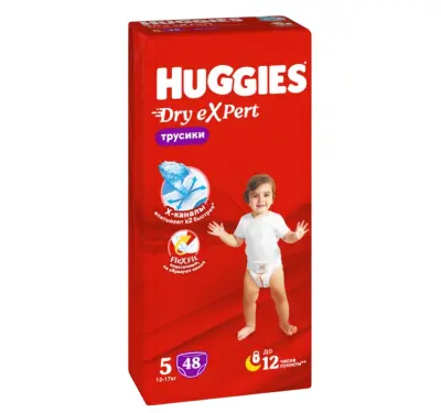 Huggies dry expert 5 xl 12-17 кг трусики подгузники 48 шт 