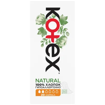 Kotex natural нормал прокладки ежедневные 20 шт 