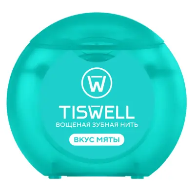 Tiswell зубная нить вощеная с ксилитом от налета и кариеса 50 м 