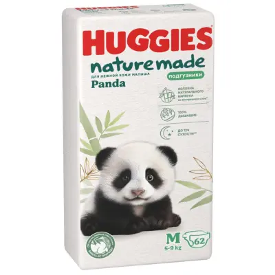 Huggies naturemade подгузники 3M 5-9 кг 62 шт 
