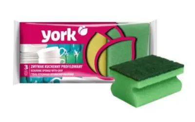York губки для посуды профилированные 3 шт 