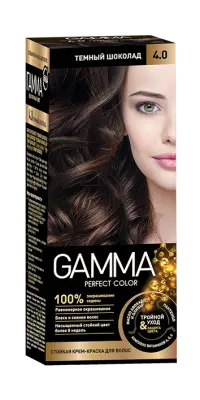 Gamma Perfect Hair стойкая крем краска тон 4.0 темный шоколад 