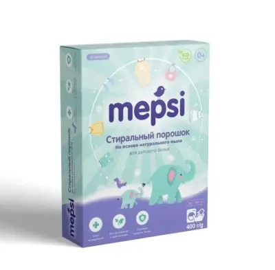Mepsi стиральный порошок на основе натурального мыла гипоаллергенный для детского белья 400 г 