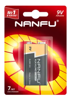 NANFU батарейка 9V 1шт 6LR61 1B 