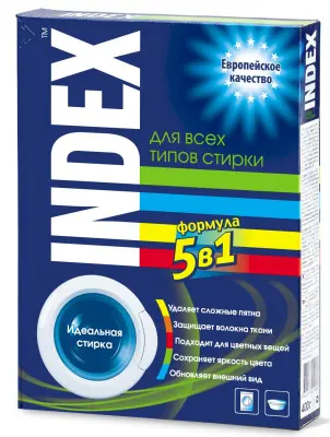 Index средство для стирки порошкообразное универсальное 400г 