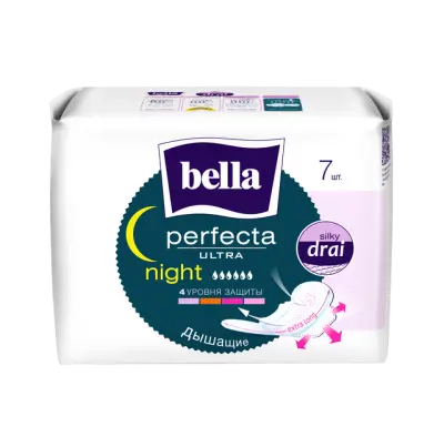 BELLA Прокладки супертонкие PERFECTA ULTRA NIGHT silky drai, 7шт 