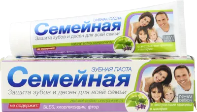 Семейная зубная паста  с экстрактами крапивы и шалфея 130 г 