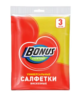 Bonus Cалфетка вискозная 3 шт 
