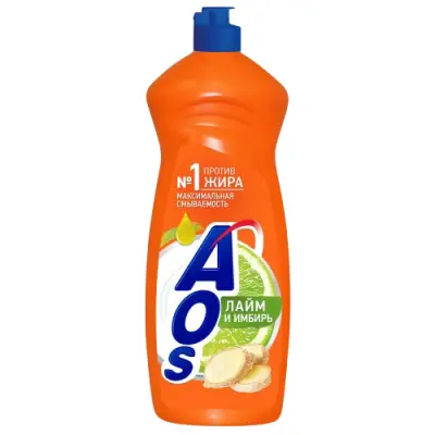 AOS средство для мытья посуды лайм имбирь 900 мл 