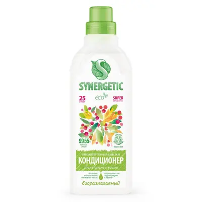 Synergetic бальзам кондиционер для белья иланг иланг и вишня 0,75 л 25 стирок 